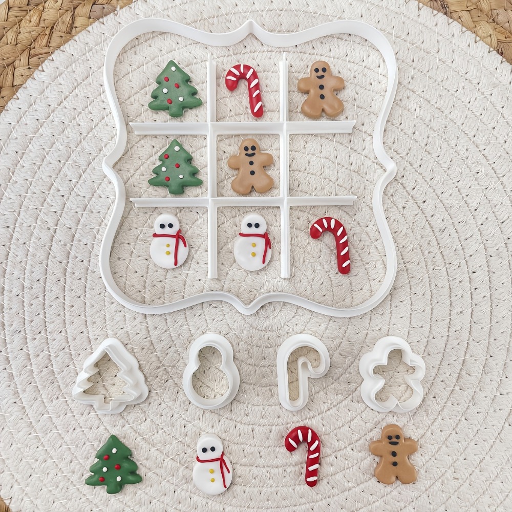 Kitchen Baking Cookies - 6Pcs Christmas Tic Tac Toe Cookie