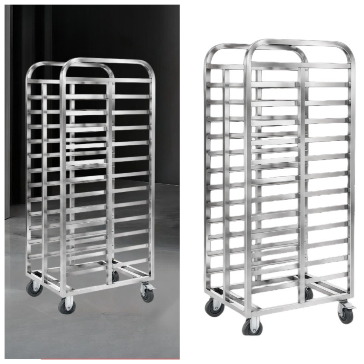 Kitchen Baking Cart - Stainless Steel Multi-layer Baking Tray Truck