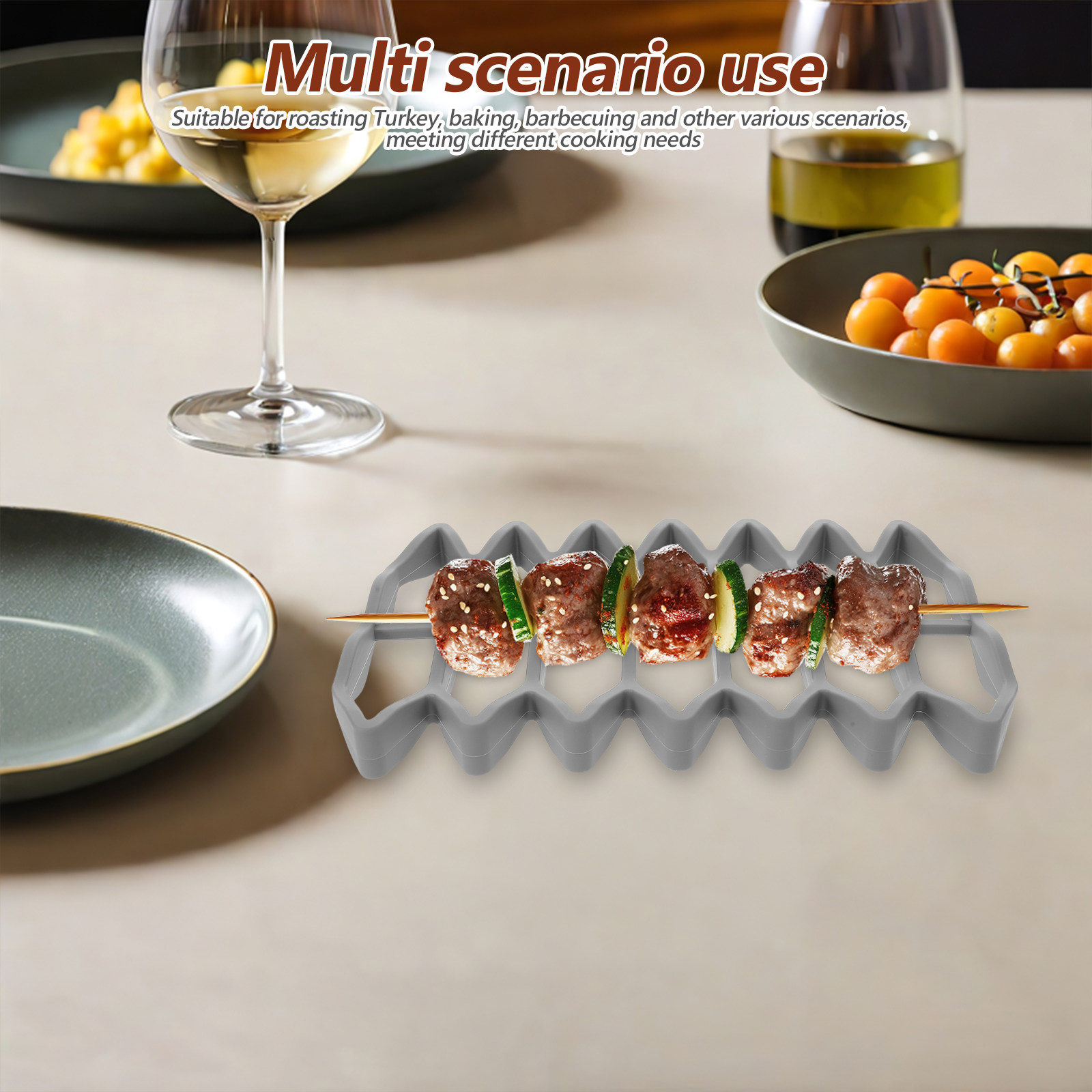 Kitchen Baking Pan - 2Pcs Silicone Oven Roasting Rack Nonstick