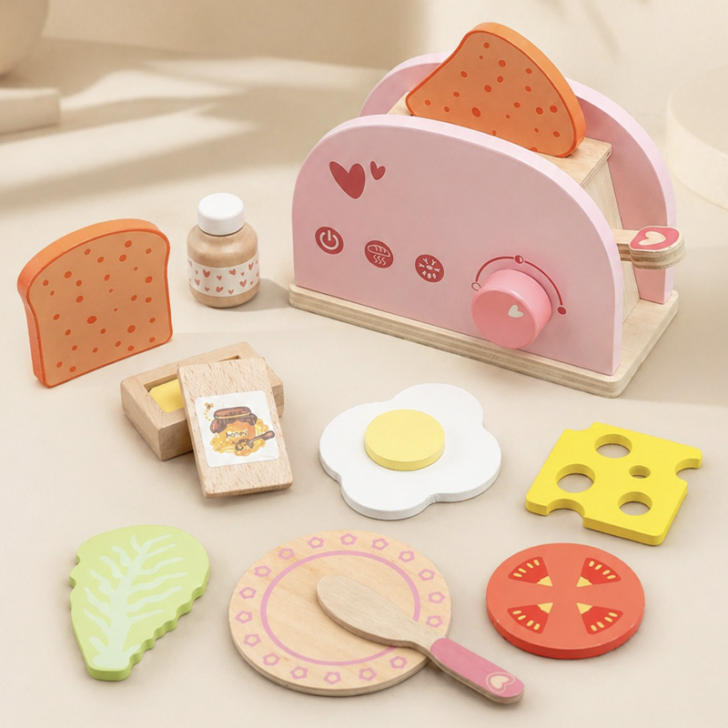 Kitchen Baking Game - Pretend Play Wooden Kitchen Set Bread