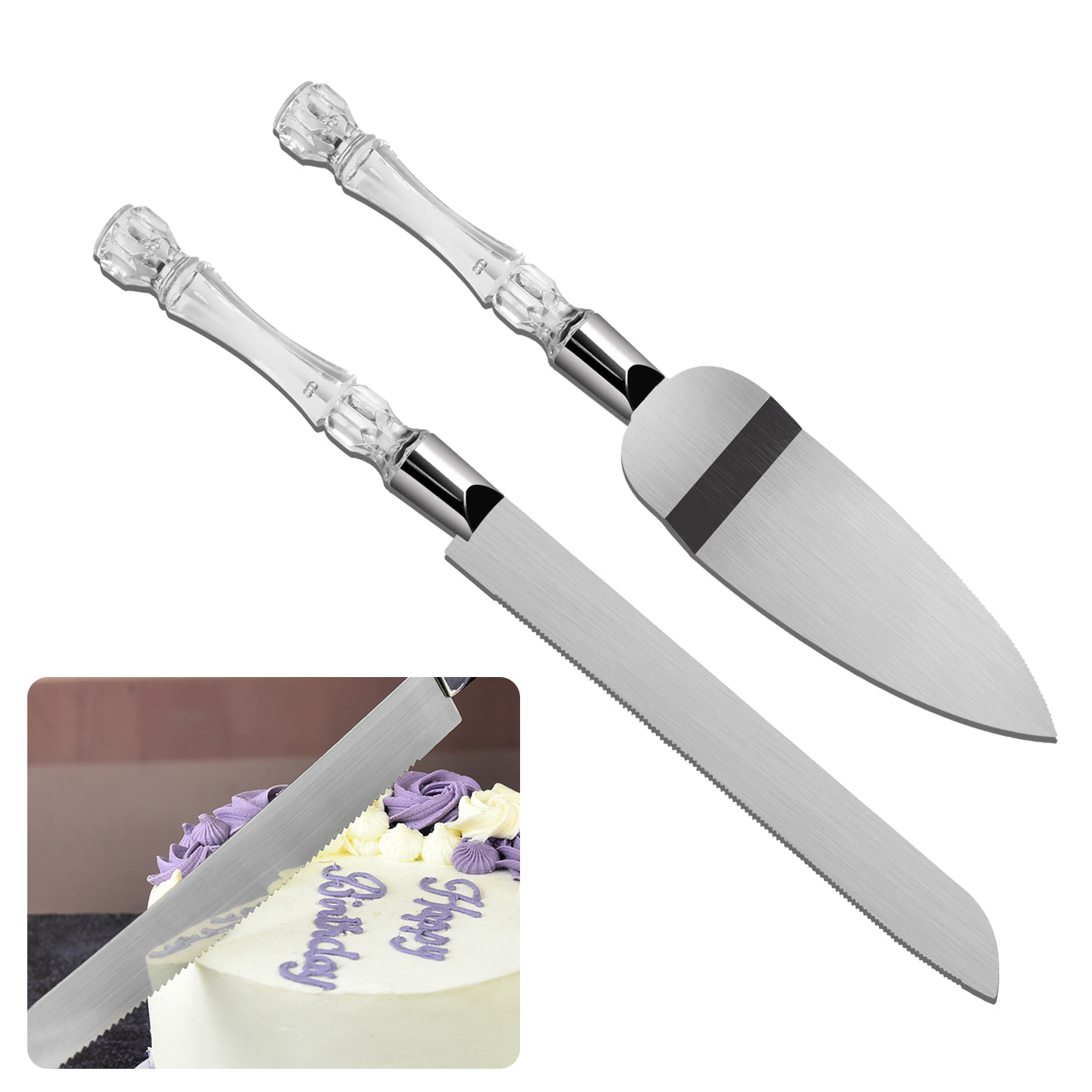 Cake Knife and Server Set Crys - Offset Spatula Set recension och pris