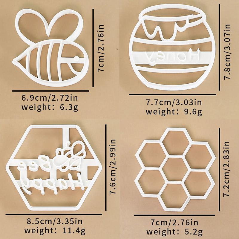 4 Pcs Bee Themed Cookie Cutter - Kitchen Baking Cookies recension och pris