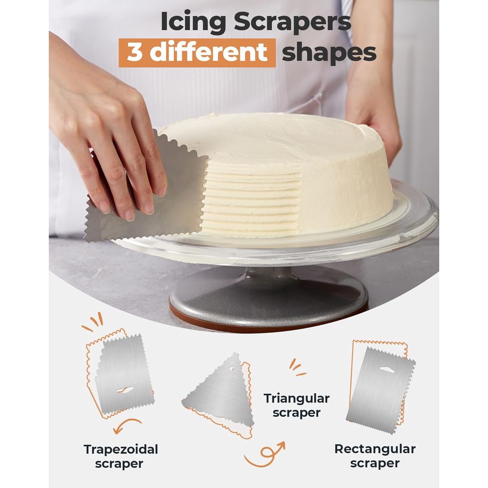 Cake Turntable Set, Revolving  - Offset Spatula Set recension och pris