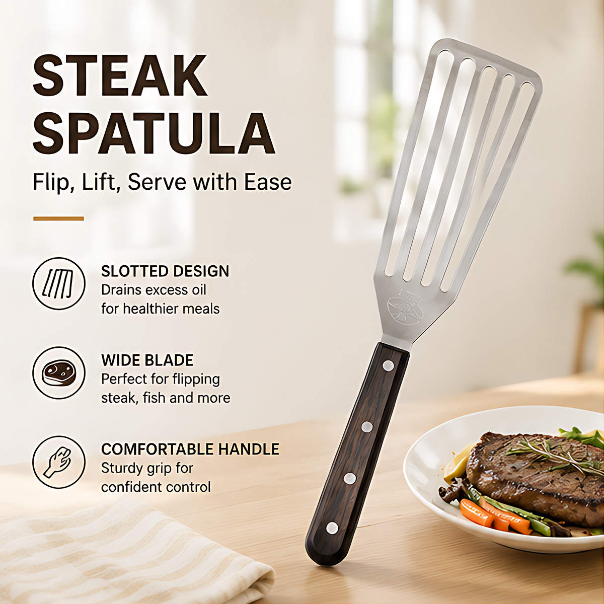Fish Spatula, Stainless Steel  - Offset Spatula Set recension och pris