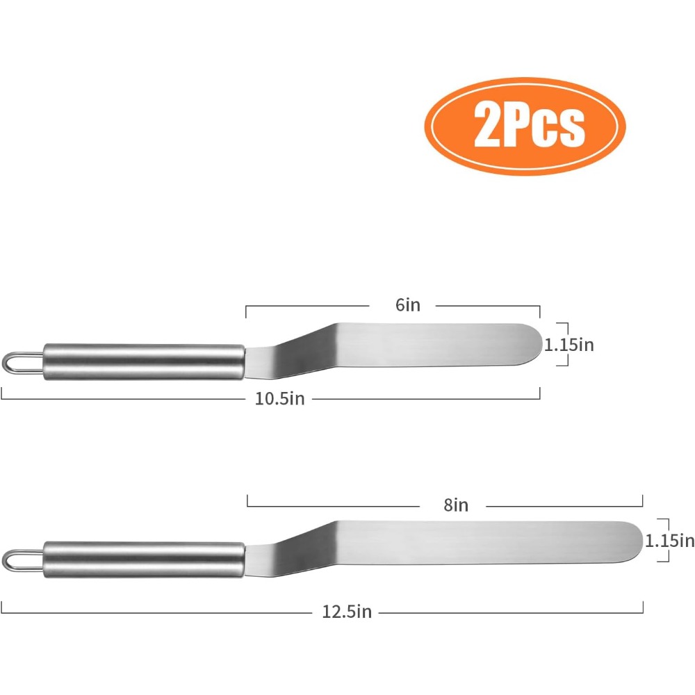 2 Pieces Stainless Steel Offse - Offset Spatula Set recension och pris