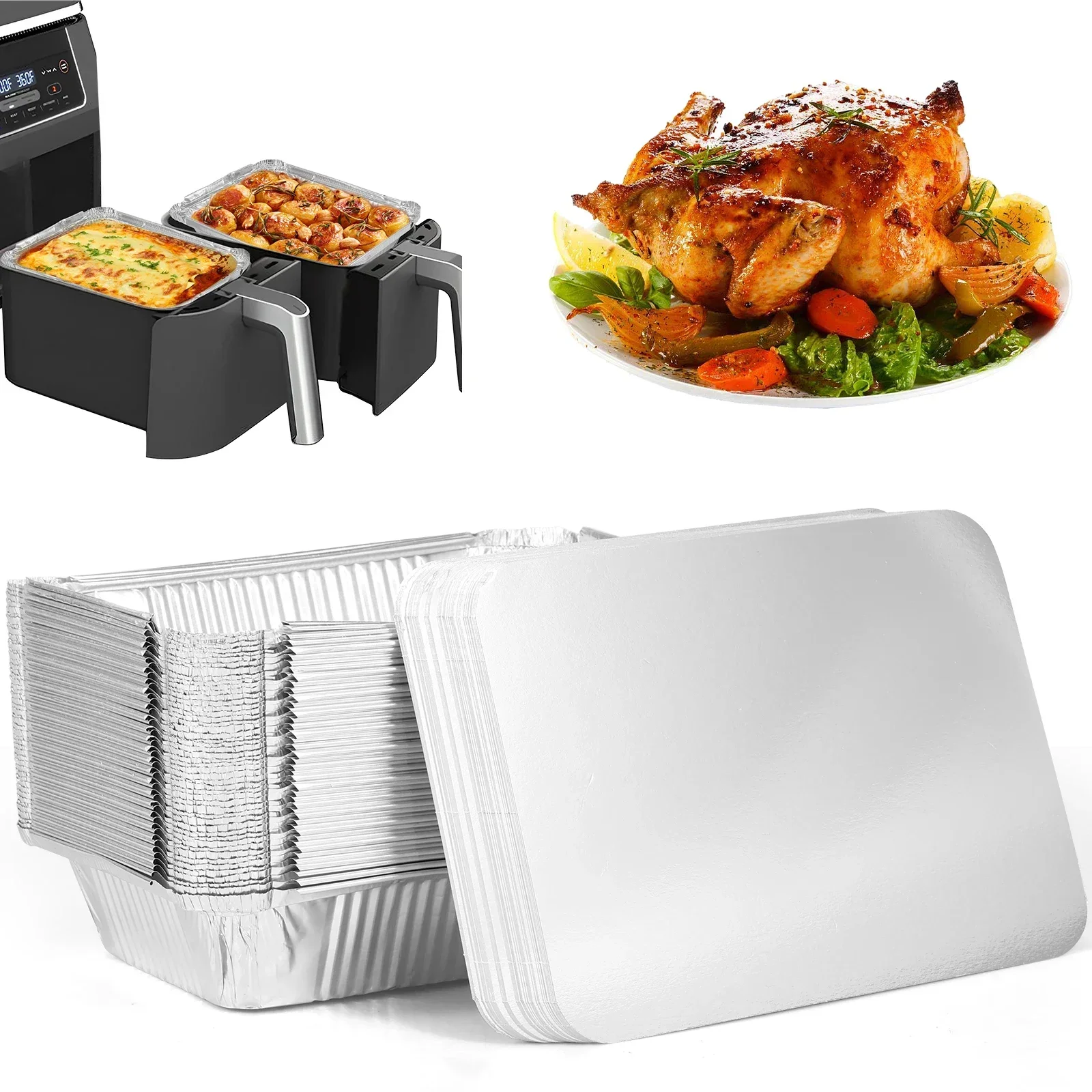 50/100pcs Aluminum Foil Trays  - Kitchen Baking Tray Set recension och pris