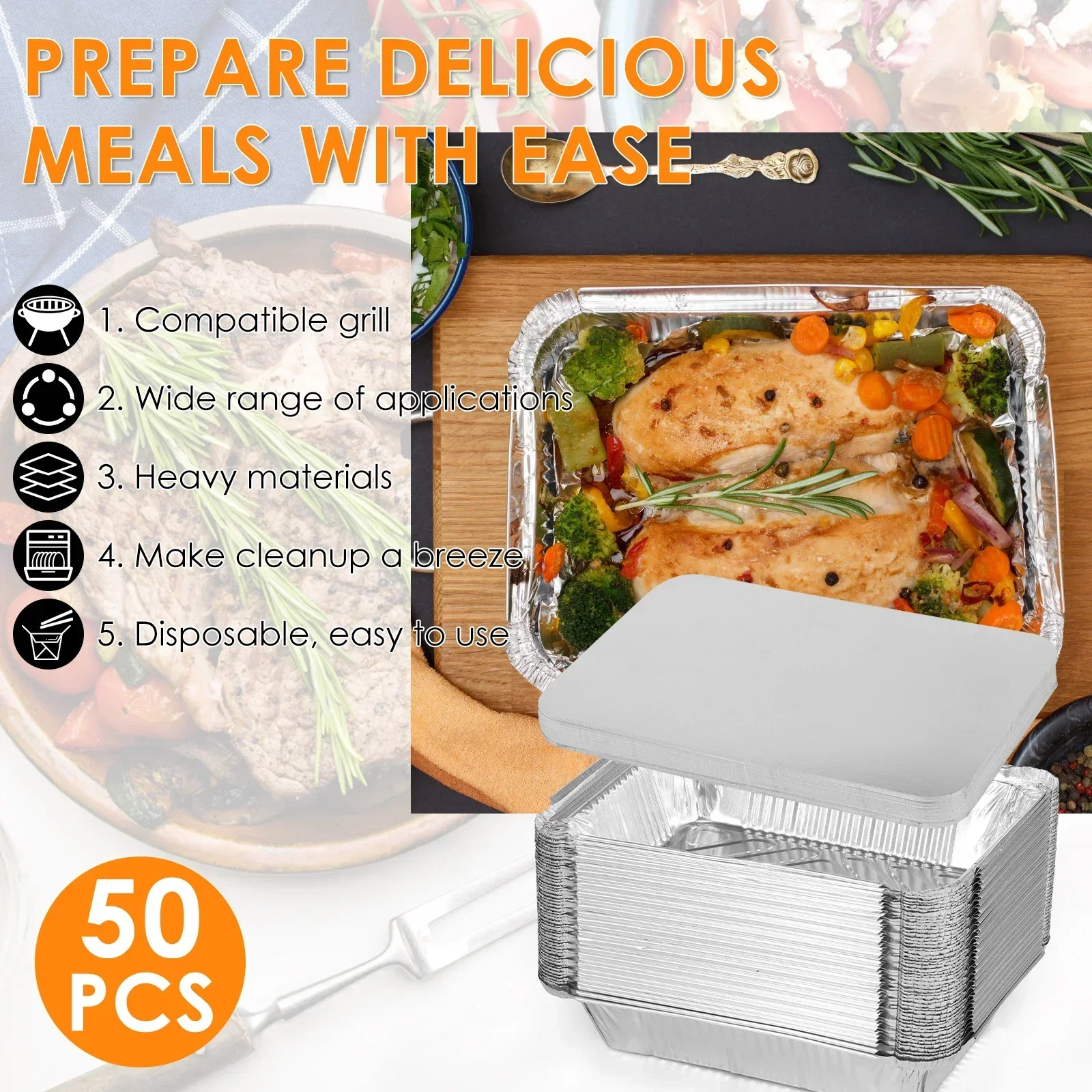 50/100pcs Aluminum Foil Trays  - Kitchen Baking Tray Set recension och pris