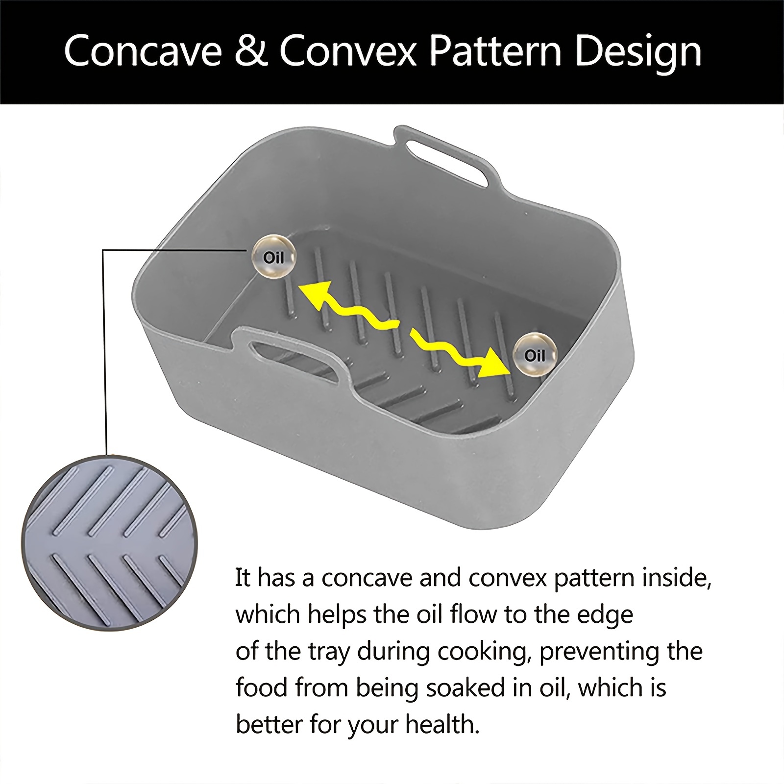 1/2Pcs Air Fryer Silicone Tray - Kitchen Baking Pan recension och pris