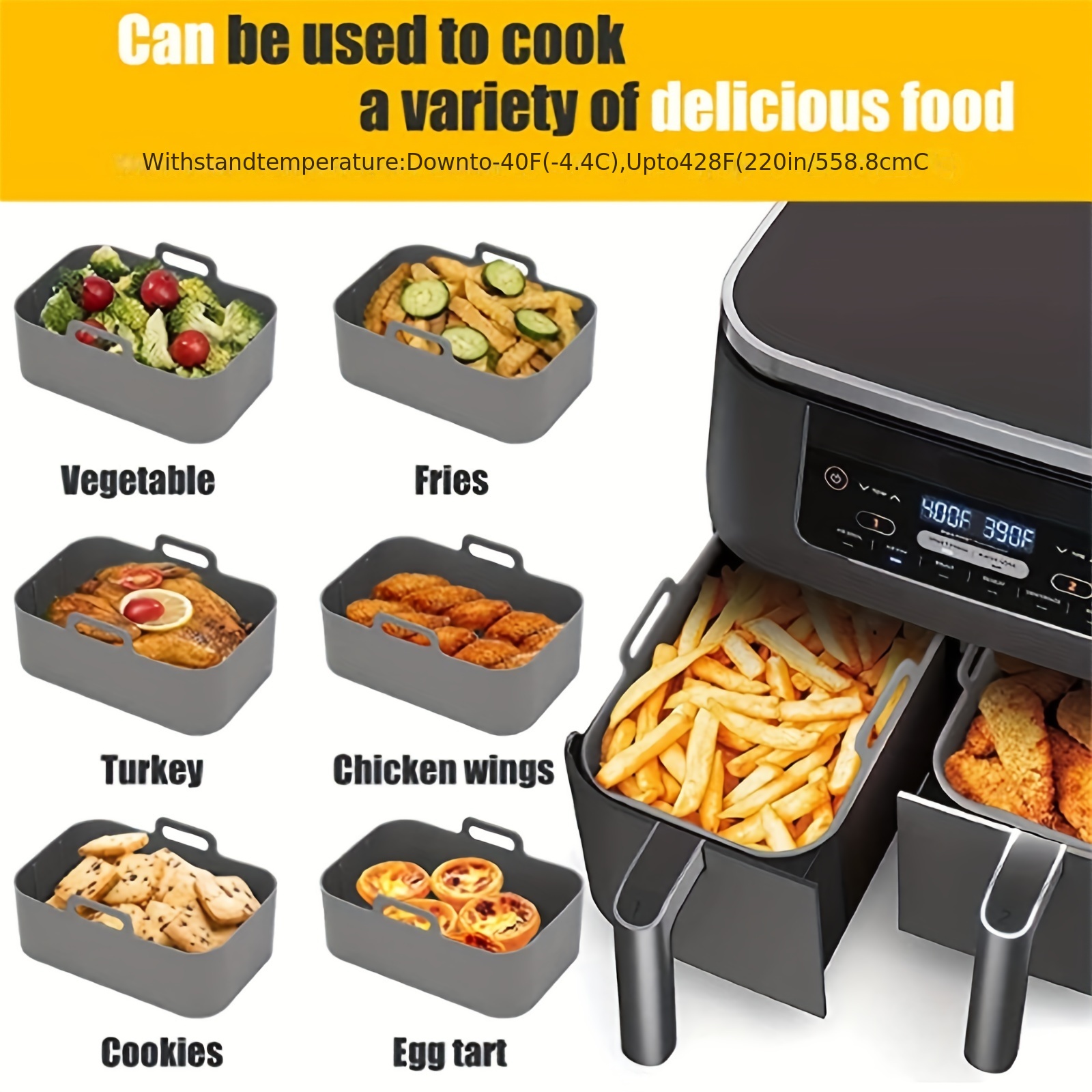 1/2Pcs Air Fryer Silicone Tray - Kitchen Baking Pan recension och pris