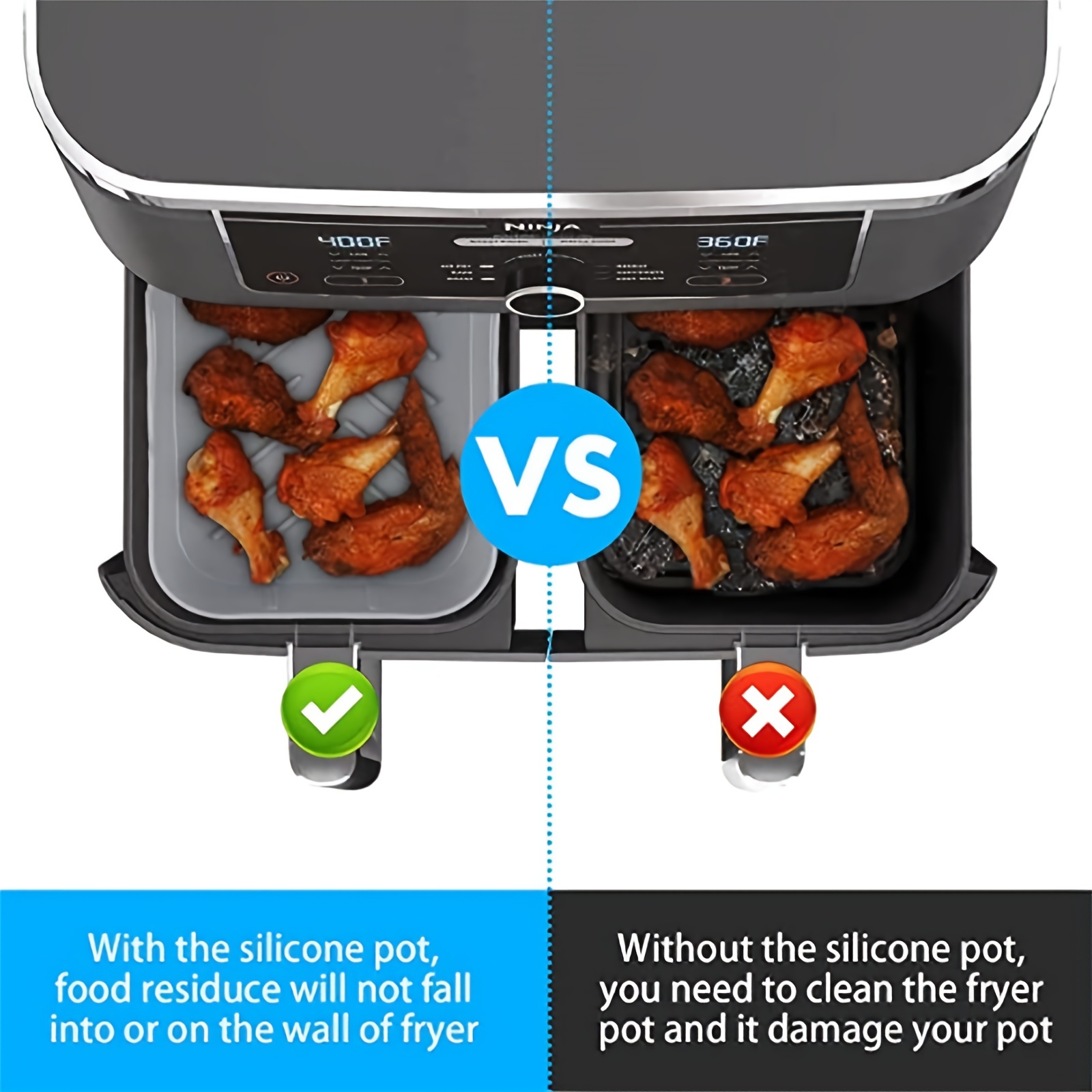 1/2Pcs Air Fryer Silicone Tray - Kitchen Baking Pan recension och pris