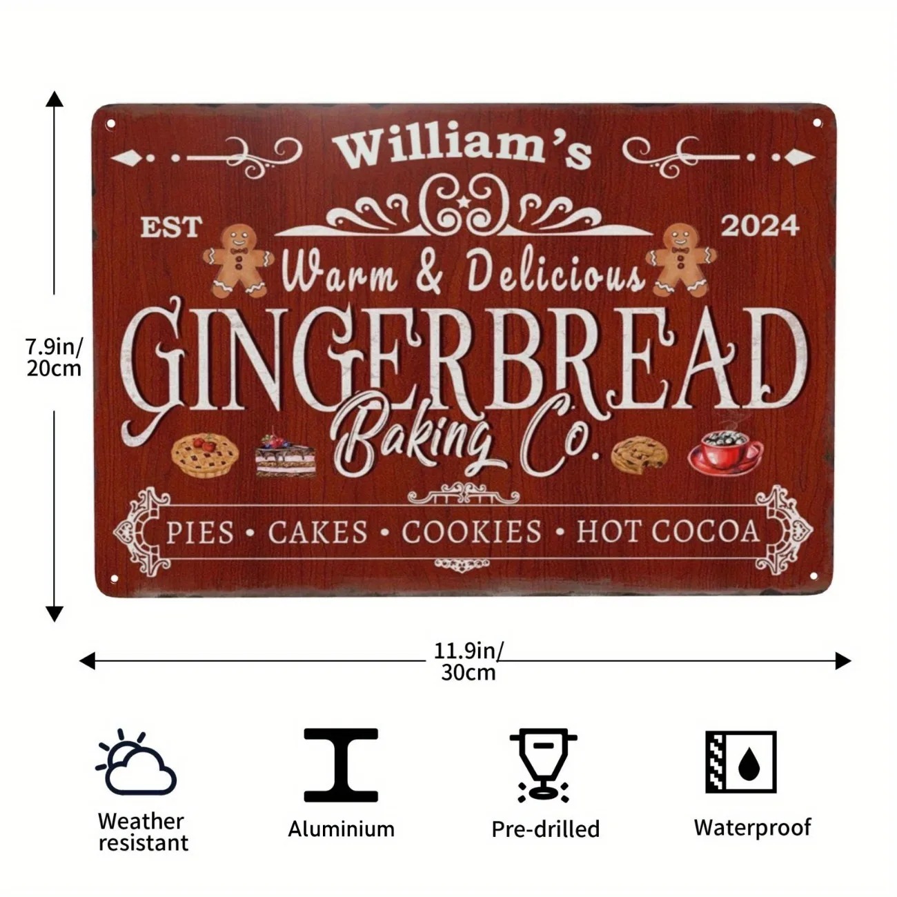 1pc Personalized Gingerbread B - Kitchen For Baking recension och pris