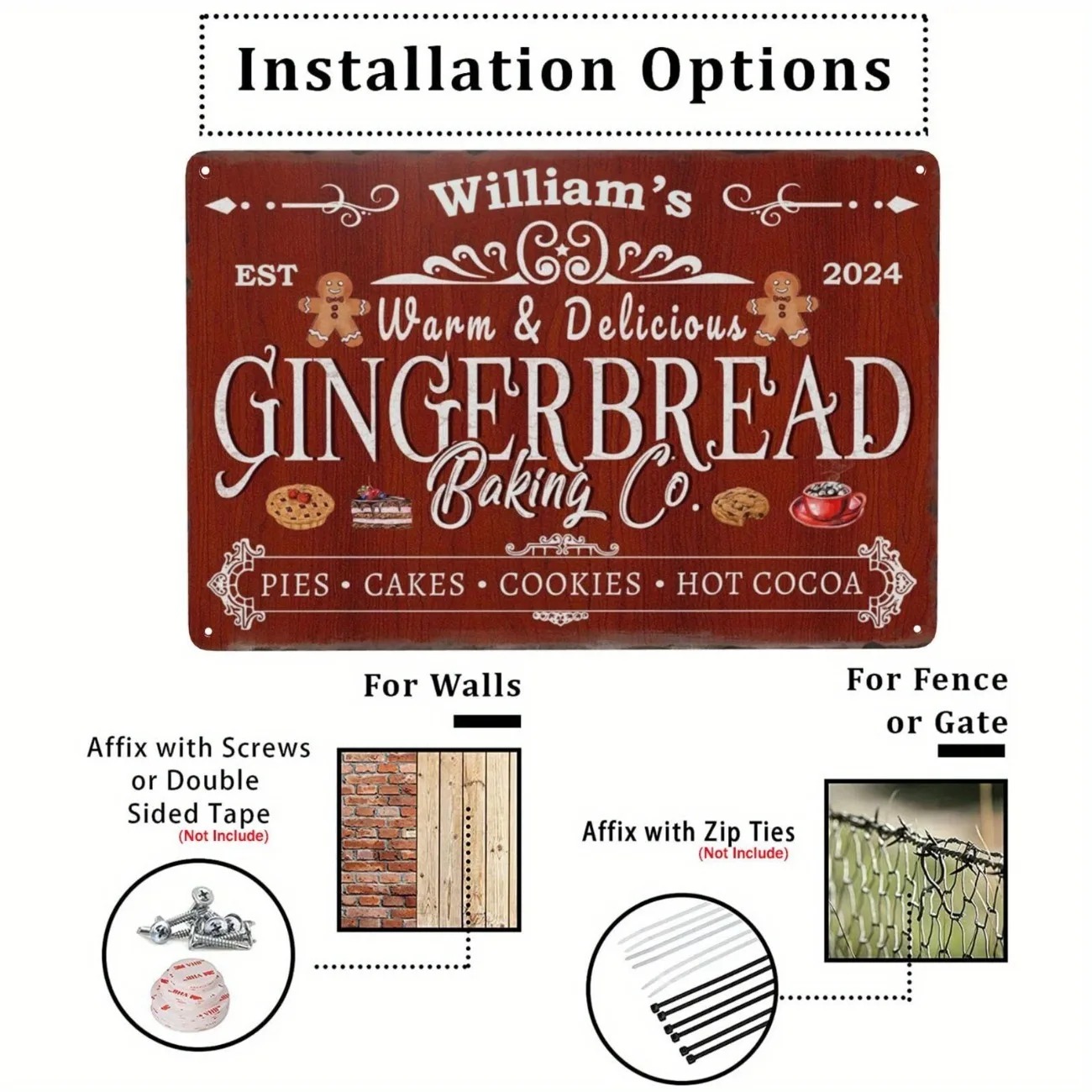 1pc Personalized Gingerbread B - Kitchen For Baking recension och pris
