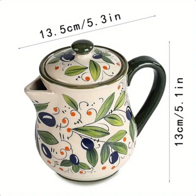 Olive Green Ceramic Flower Oil - Kitchen Queen recension och pris