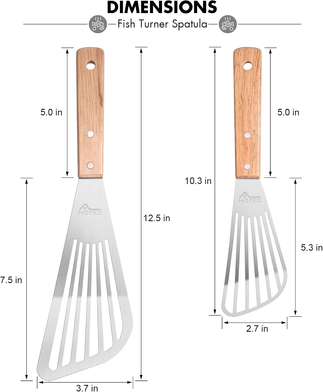 2pcs Stainless Steel Fish Spat - Offset Spatula Set recension och pris
