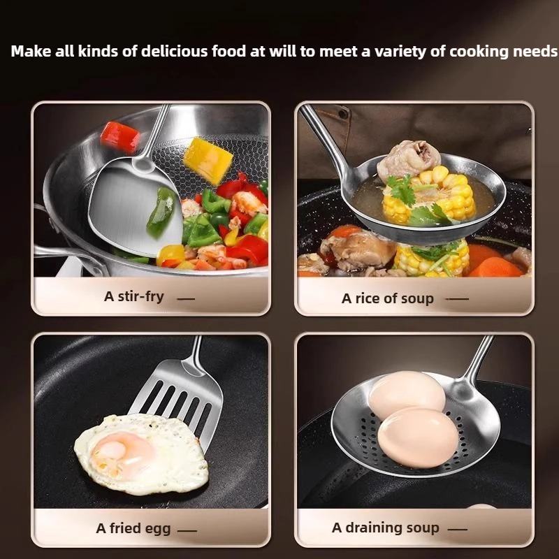 Food Grade Stainless Steel Wok - Offset Spatula Set recension och pris